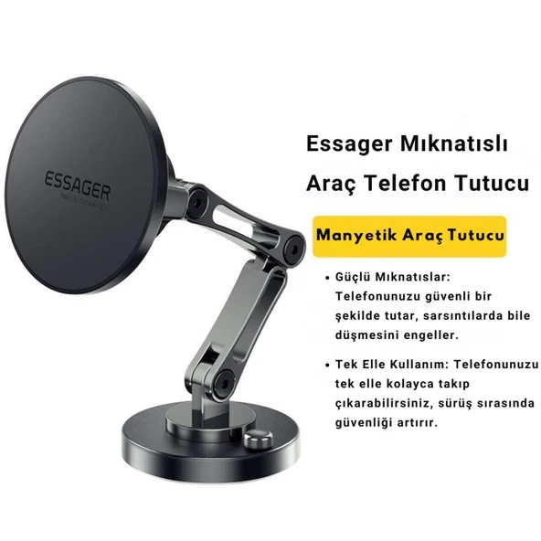 Essager Pro Seri Nano Yapışkanlı Magsafeli Manyetik Telefon Tutucu, Torpido Üstü, Masaüstü Telefon Tutucu - 2