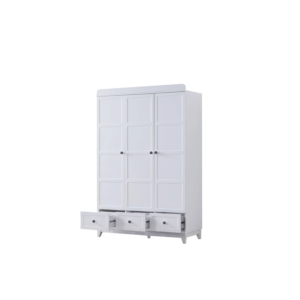 Gardırop, Berlin 3 Kapaklı Çekmeceli Dolap - Gri - 3