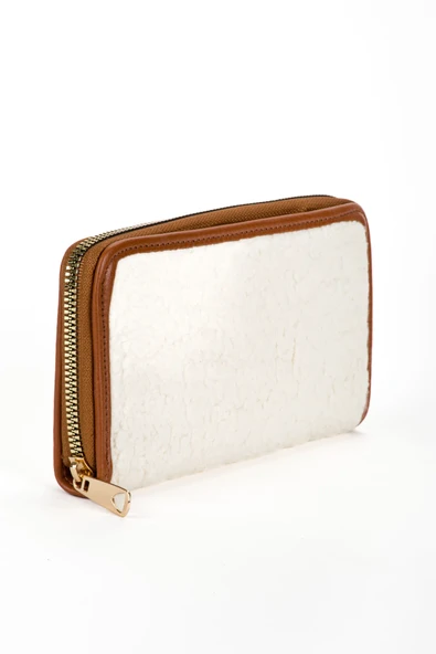 Monalisa Home Antrasit Peluş Tasarım Fermuarlı Cüzdan - 4