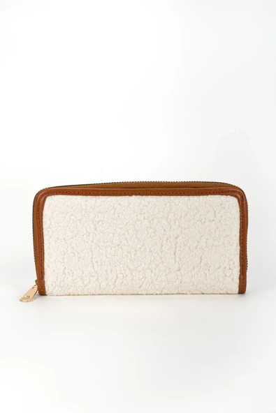 Monalisa Home Antrasit Peluş Tasarım Fermuarlı Cüzdan - 2