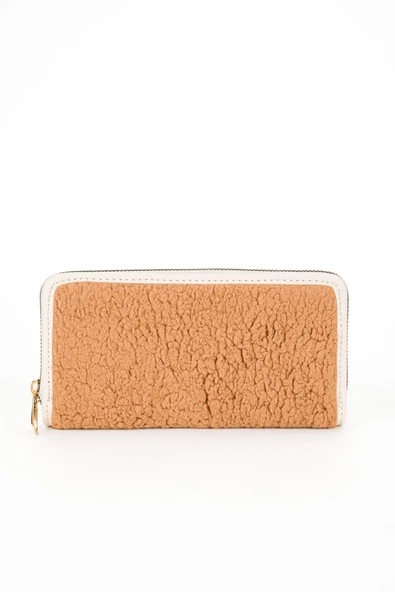 Monalisa Home Antrasit Peluş Tasarım Fermuarlı Cüzdan - Resim 4