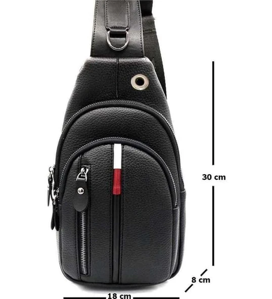 Monalisa HomeNewish Çapraz Göğüs Ve Omuz Çantası BodyBag Siyah (Boy:30cm En:16cm) - 5