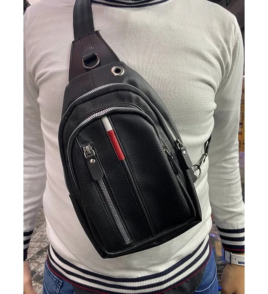 Monalisa HomeNewish Çapraz Göğüs Ve Omuz Çantası BodyBag Siyah (Boy:30cm En:16cm) - 2