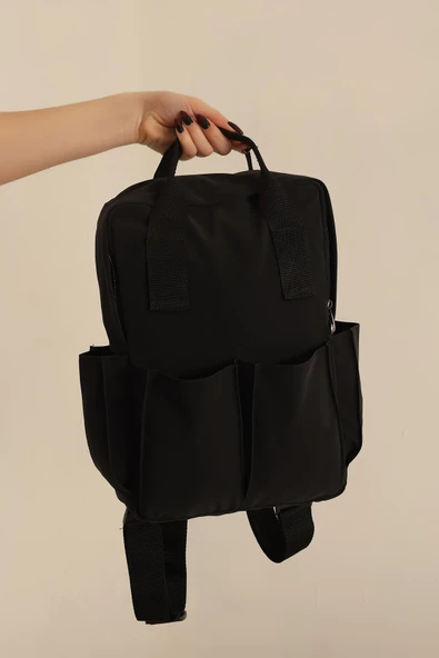 Monalisa Home Siyah Unısex Essentıal  Kanvas Kumaş Sırt Çantası - 2