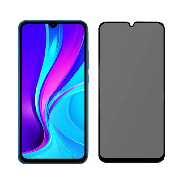 Samsung Galaxy A20 Hayalet Privacy Gizli Cam Ekran Koruyucu Siyah