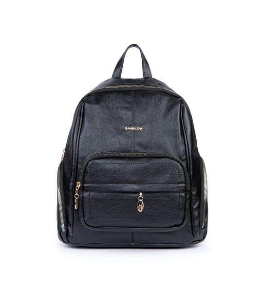 Monalisa Home Kadın Çok Bölmeli Yıkama Deri Sırt Çanta - 2