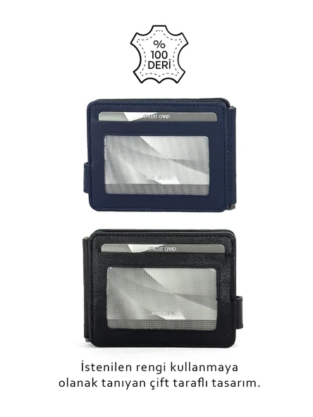 Louisiana Polo Hakiki Deri Erkek Cüzdan Lacivert-Siyah 711 - 2