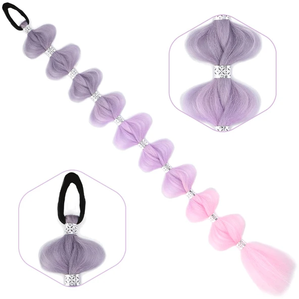 Örgülü Aksesuarlı Lastikli At Kuyruğu - ACM06 ürün görseli