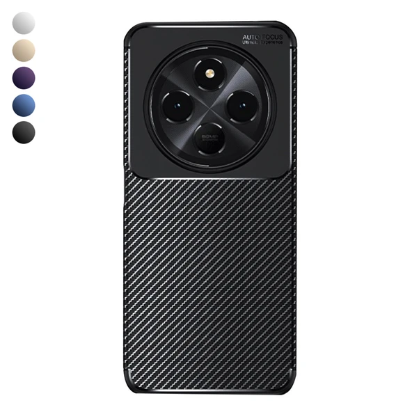 Tecno Spark 30 Kılıf Focus Carbon Silikon Kapak