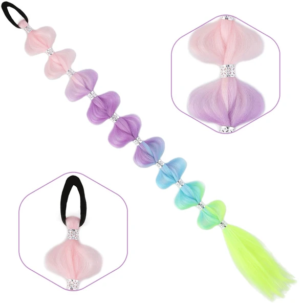 Örgülü Aksesuarlı Lastikli At Kuyruğu - ACM18 ürün görseli