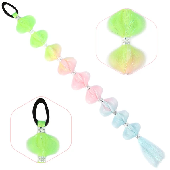 Örgülü Simli Aksesuarlı Lastikli At Kuyruğu - ACM27 ürün görseli