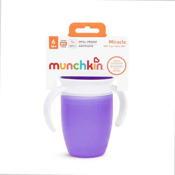Munchkin Mucize 360° Alıştırma Bardağı 6 Ay+ 207 Ml Mor - 4