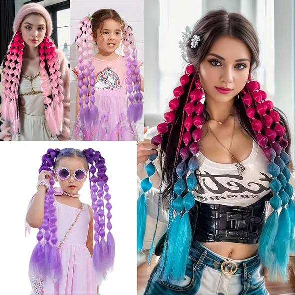 Balon Örgülü Lastikli At Kuyruğu - ACM21 - Resim 3