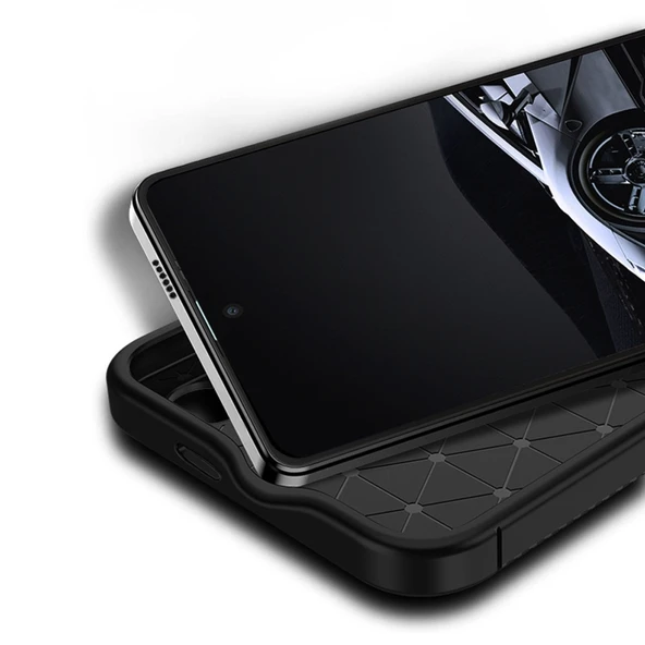 Tecno Spark 30 Kılıf Focus Carbon Silikon Kapak - 3