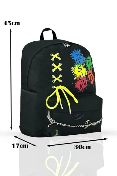 Laptop Bölmeli Okul Çantası Multicolor 1141 - Resim 5