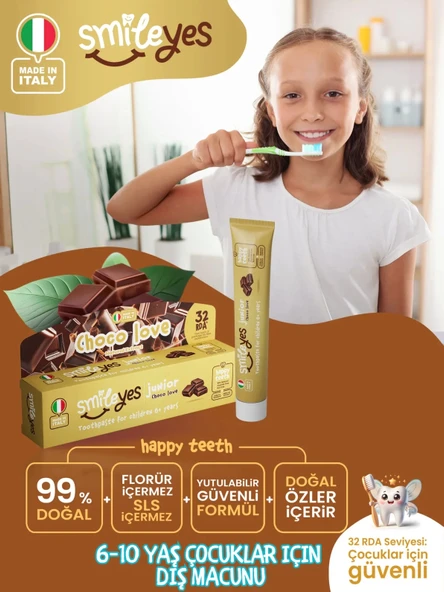 Smileyes Junior Diş Macunu 6+ Yaş 50 Ml Choco Love ürün görseli