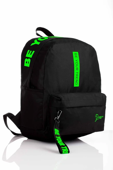Laptop Bölmeli Okul Çantası Be Your Trend Siyah Yeşil 1140 - 2