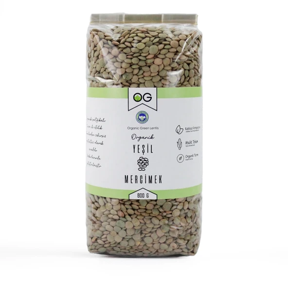 Og Natural Organik Yeşil Mercimek 800 Gr