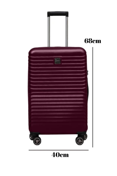 Orta Boy %100 Polikarbon Valiz Bordo 1811 - 2