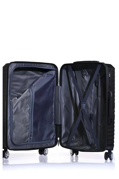 Orta Boy %100 Polikarbon Valiz Siyah 1819 - 4