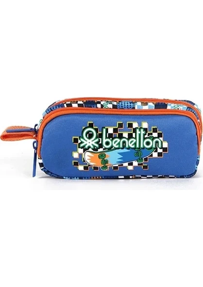 Monalisa Home Çift Bölmeli Mavi Kay Kay Desenli Kalem Çantası - 4