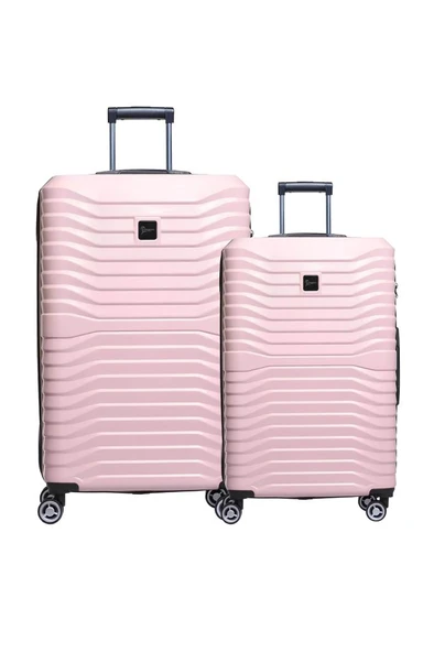 2'li Valiz Seti Polikarbon Büyük Boy – Orta Boy Valiz Pudra 1819 ürün görseli 1