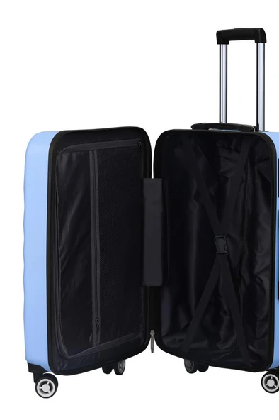 2'li Valiz Seti Polikarbon Büyük Boy - Orta Boy Valiz Mavi 1809 - Resim 10