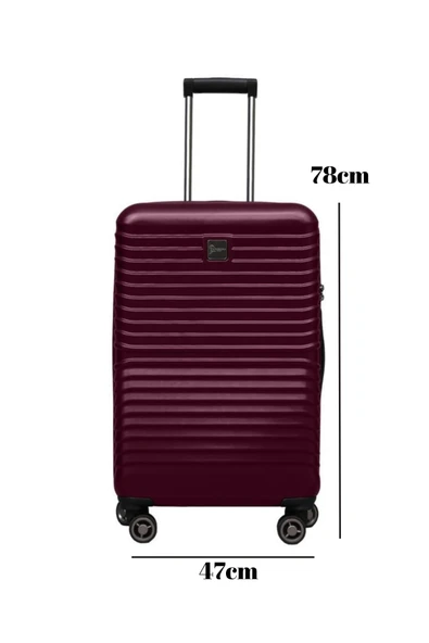 Büyük Boy %100 Polikarbon Valiz Bordo 1811 - Resim 2