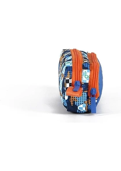 Monalisa Home Çift Bölmeli Mavi Kay Kay Desenli Kalem Çantası - 3