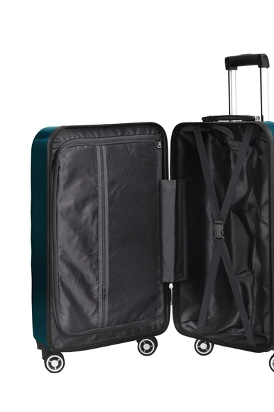 Orta Boy %100 Polikarbon Valiz Petrol 1808 - Resim 4