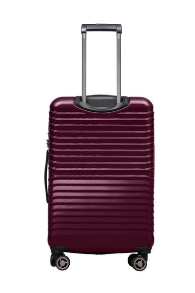 3'lü Valiz Seti Polikarbon Valiz 4x2 Teker Bordo 1811 - Resim 6