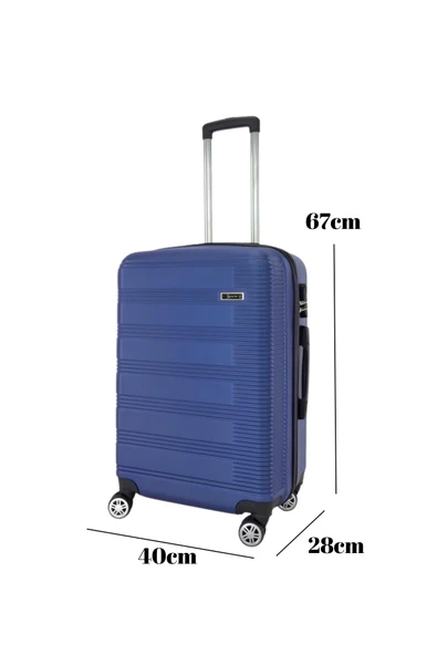 Orta Boy Valiz 4x2 Teker Mavi 1451 - Resim 2
