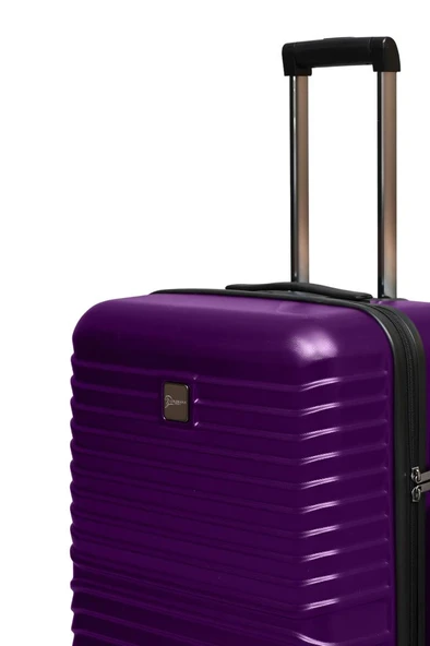 3'lü Valiz Seti Polikarbon Valiz 4x2 Teker Mor 1811 - Resim 9