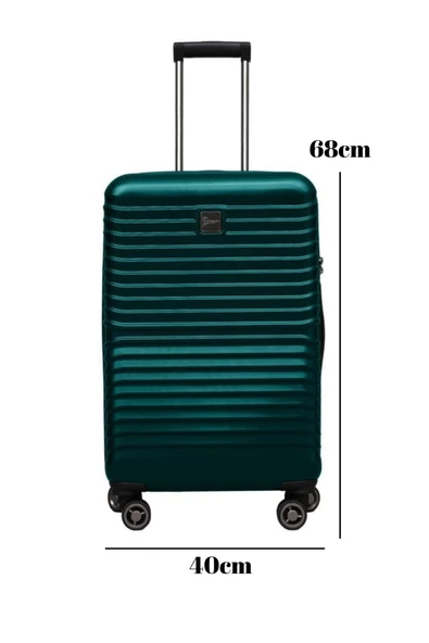 Orta Boy %100 Polikarbon Valiz Petrol 1811 - Resim 2