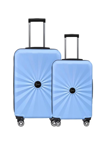 2'li Valiz Seti Polikarbon Büyük Boy - Orta Boy Valiz Mavi 1809 ürün görseli