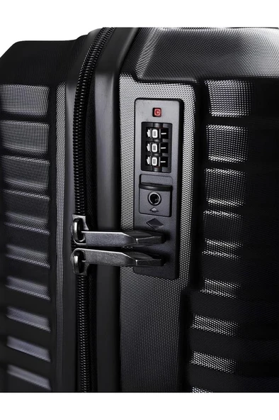 Orta Boy %100 Polikarbon Valiz Siyah 1819 - 5