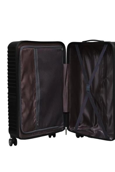 2'li Valiz Seti Polikarbon Büyük Boy – Orta Boy Valiz Siyah 1811 - 7