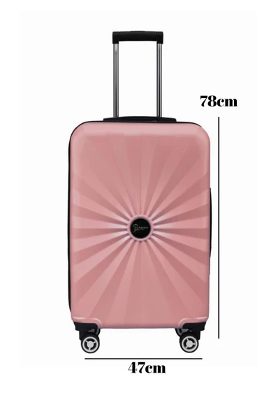 Büyük Boy %100 Polikarbon Valiz 4x2 Teker Rose 1809 - Resim 2