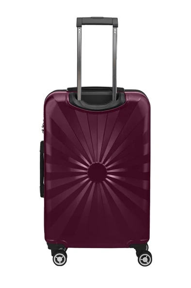 Orta Boy %100 Polikarbon Valiz 4x2 Teker Bordo 1809 - Resim 7