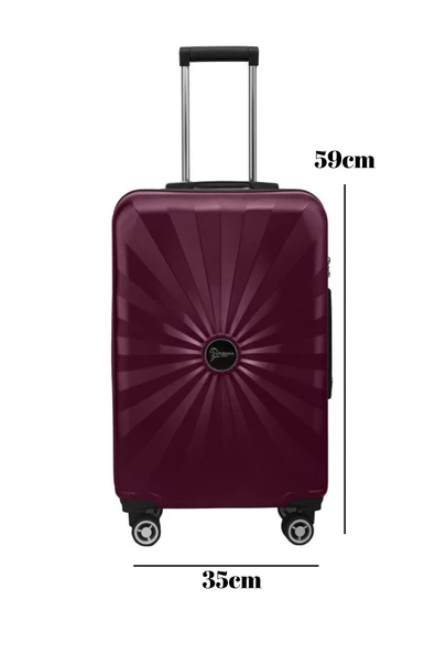 Kabin Boy %100 Polikarbon Valiz 4x2 Teker Bordo 1809 - Resim 2