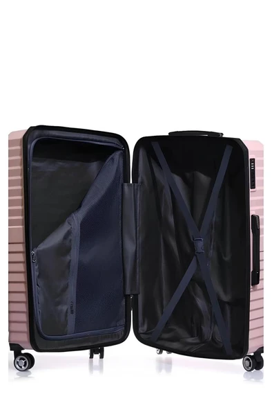 Büyük Boy %100 Polikarbon Valiz Pudra 1819 - Resim 4