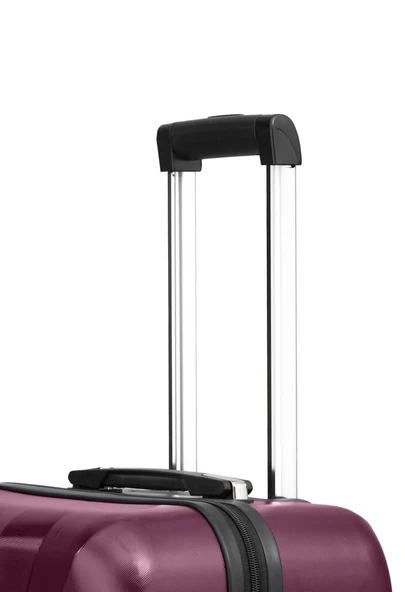 Orta Boy %100 Polikarbon Valiz 4x2 Teker Bordo 1809 - Resim 10