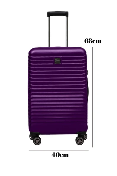 Orta Boy %100 Polikarbon Valiz Mürdüm 1811 - Resim 2