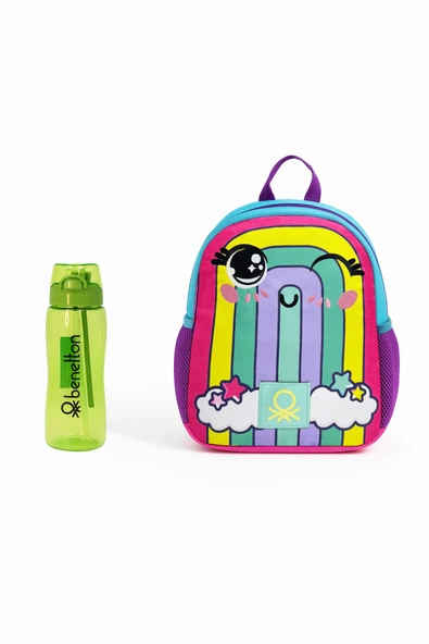 Benetton Anaokul Çantası ve Yeşil Matara Seti ürün görseli 1