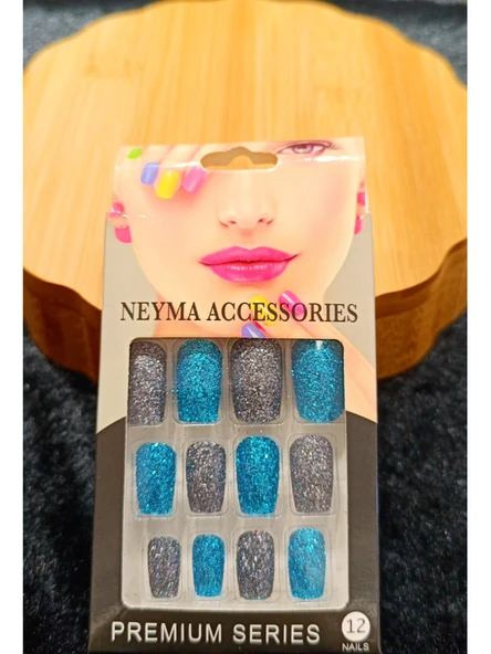 Monalisa Home Simli Çift Renk Takma Tırnak ürün görseli 1