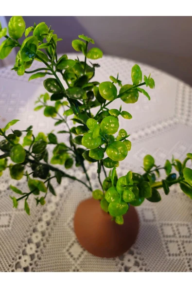 YASİMA1 ADET  MİNİK YAPRAKLI YEŞİL  YAPAY ÇİÇEK EV DEKORASYON ARANJMAN DEKOR BALKON 30 CM - Resim 6