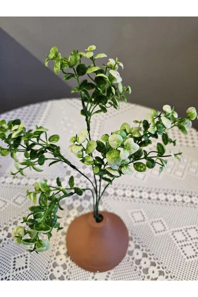 ADET  MİNİK YAPRAKLI BEYAZ  YAPAY ÇİÇEK EV DEKORASYON ARANJMAN DEKOR BALKON 30 CM - Resim 5