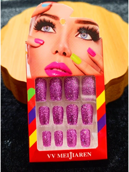 Monalisa Home Lüks Simli Figürlü Takma Tırnak ürün görseli