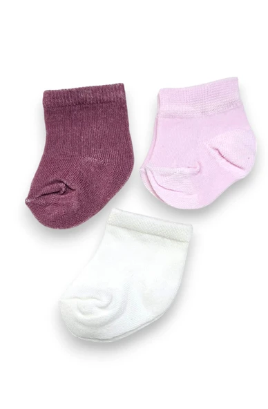 Kız Bebek Pamuklu Çorap Set 3 Çift - 3