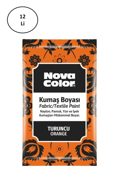 Nova Color Toz Kumaş Boyası Turuncu 12 Gr Nc-906 12'li